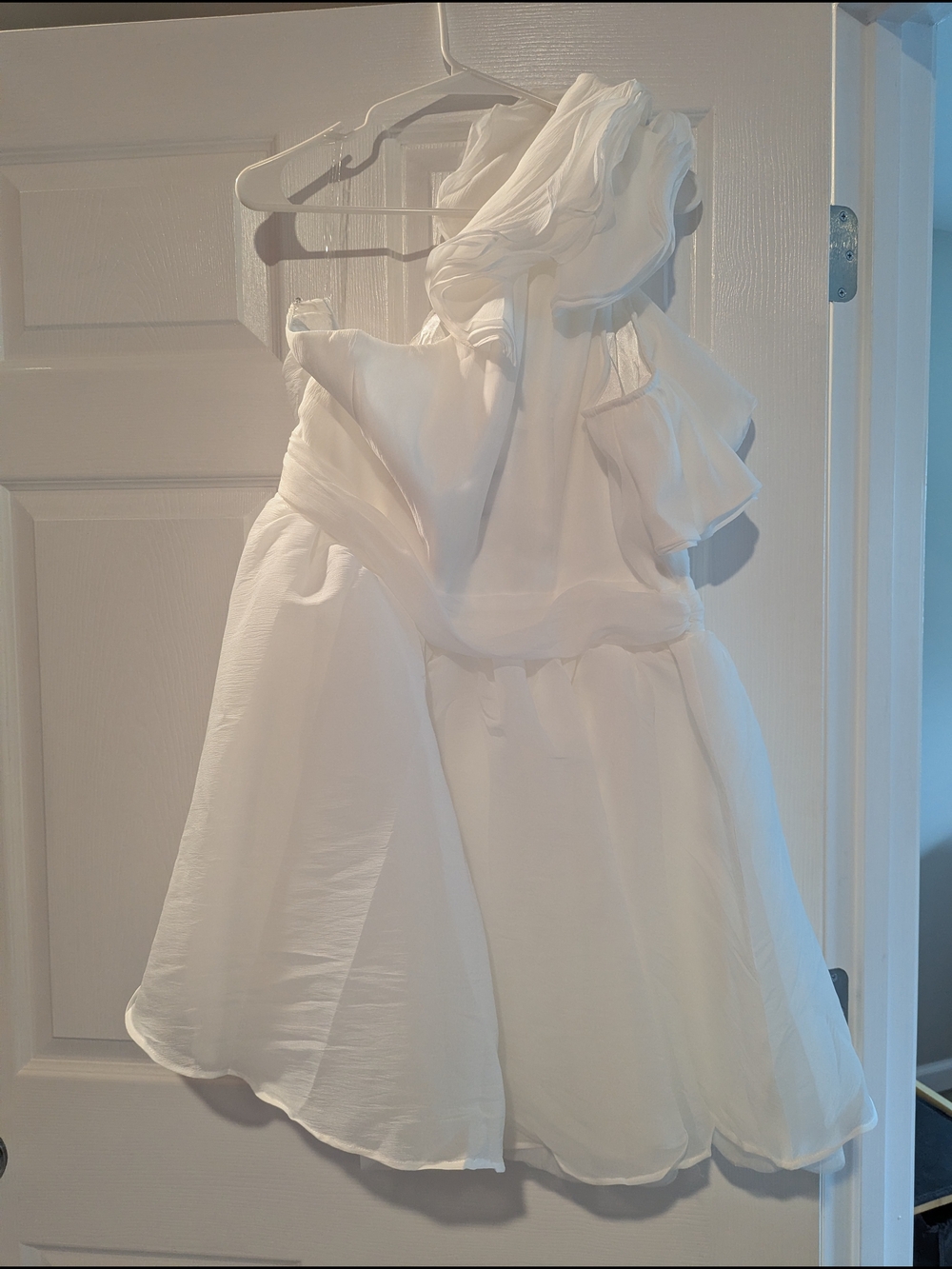 Showpo White One-Shoulder Ruffle Flower Girl Dress